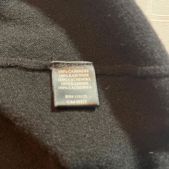 Qi Cashmere Little Black Dress Asymmetrical Neckline 100% Cashmere Women's S - Picture 4 of 8